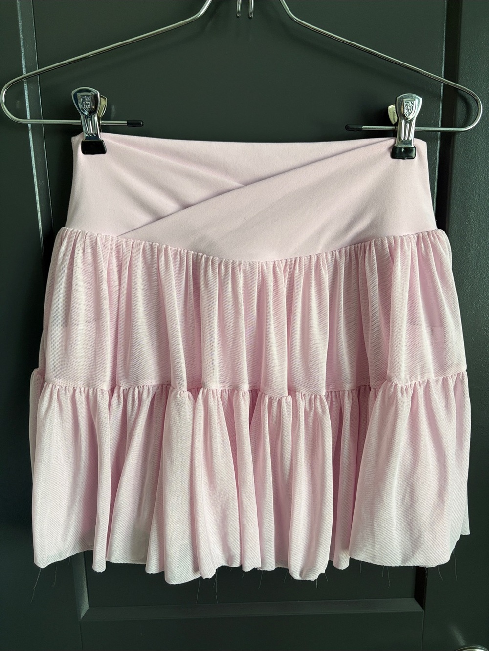 Blogilates Pink Tiered Skater Skort with Crossover Waist